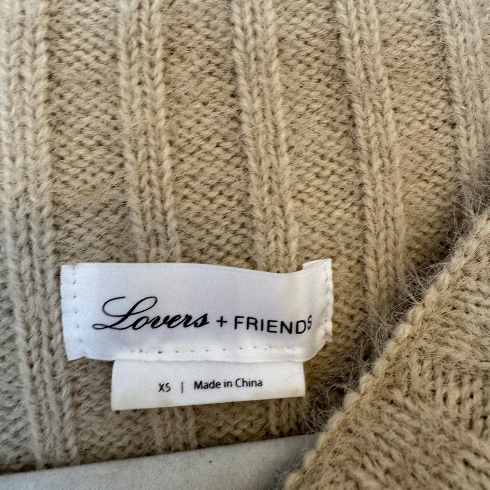 Cozy Ribbed Tan Sweater - Picture 2 of 3